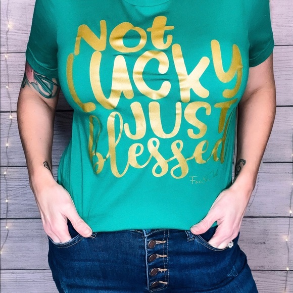 Not lucky, just blessed St Patty’s Day graphic tee - Picture 3 of 3